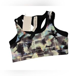 Fabletics Brianna High Support Sports Bra Medium NWT | Floral Black | Adjustable